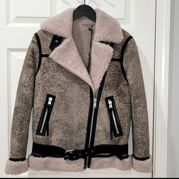 All Saints REI Shearling biker jacket - Picture 3 of 9